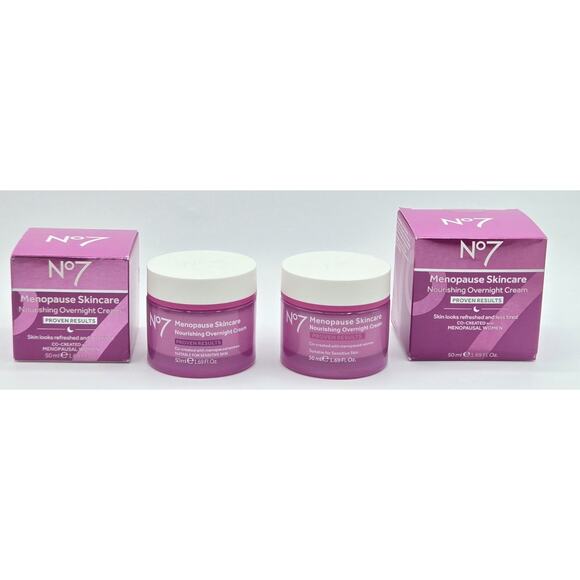 3- No7 Menopause Skincare Nourishing Overnight Cream, 1.69 oz 50 mL New - 3 Pak - Picture 2 of 6